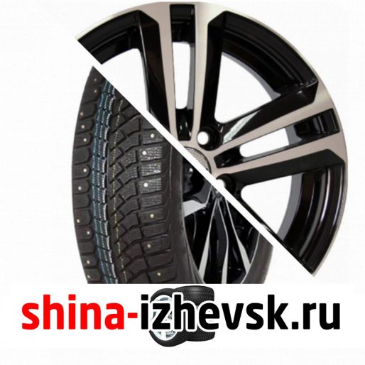 Колесо в сборе Viatti Brina Nordico (V-522) 175/70 R14 T 84 + NEO 428 5xR14 5×100 ET35 DIA57.1 Глянцевый черный с полированной лицевой частью в Ижевске